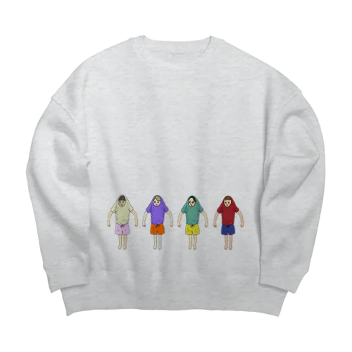 あそぼ‼️（カラフル） Big Crew Neck Sweatshirt