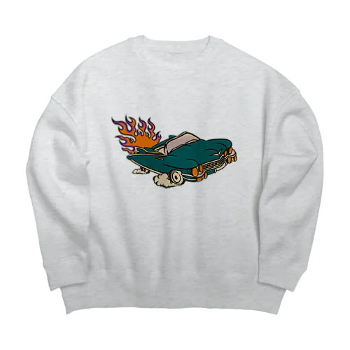 レトロでホットなアメ車 Big Crew Neck Sweatshirt