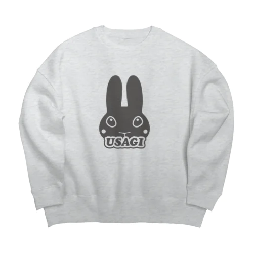 シンプルうさぎロゴマーク Big Crew Neck Sweatshirt