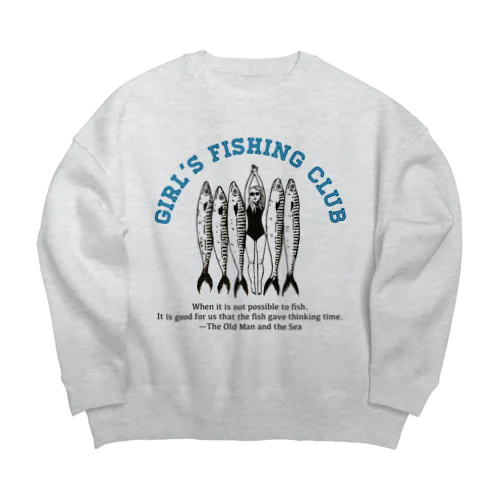 girl's fishing club Big Crew Neck Sweatshirt