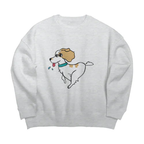 Run dog orange roan イングリッシュコッカースパニエル Big Crew Neck Sweatshirt