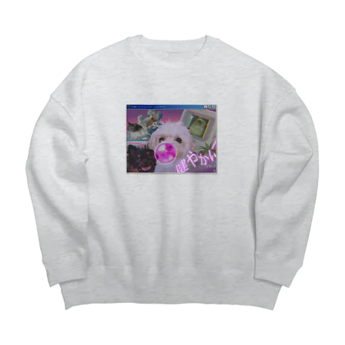 vaporwave my family’s  Big Crew Neck Sweatshirt