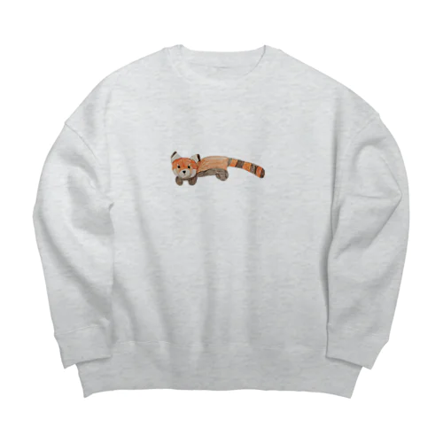 小熊貓＜レッサーパンダ＞ Big Crew Neck Sweatshirt