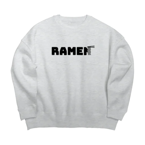 ラーメン愛好家（黒色ロゴ） Big Crew Neck Sweatshirt