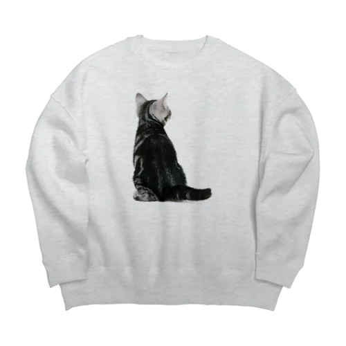 子猫の後ろ姿 Big Crew Neck Sweatshirt