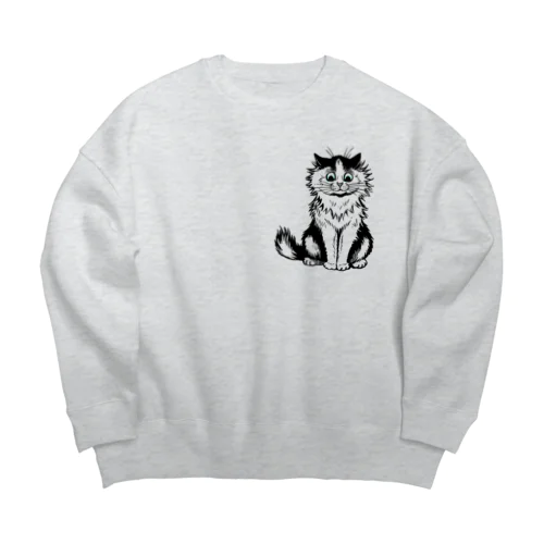 おすわりねこ＜ルイス・ウェイン＞ Big Crew Neck Sweatshirt