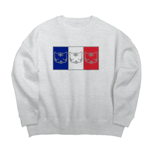 トリコロールなトラ Big Crew Neck Sweatshirt