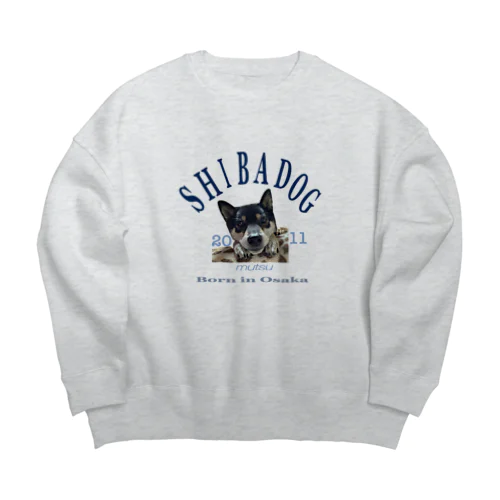 黒柴むつ　柴犬　犬　 Big Crew Neck Sweatshirt