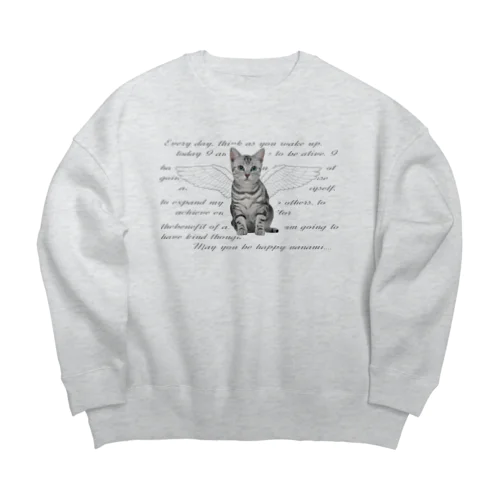 ななみ　ねこ　天使　 Big Crew Neck Sweatshirt