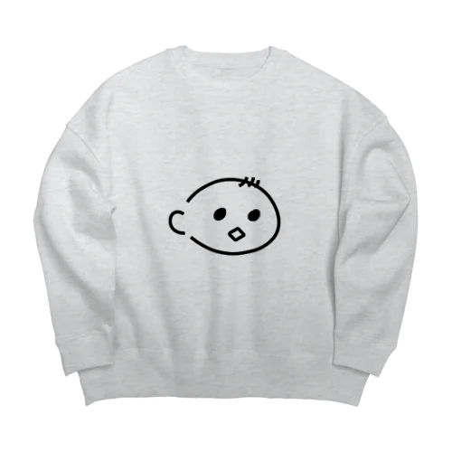 ばぶ（顔だけ） Big Crew Neck Sweatshirt