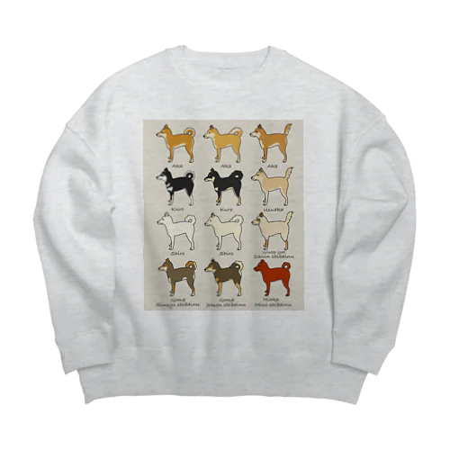 柴犬(背) Big Crew Neck Sweatshirt