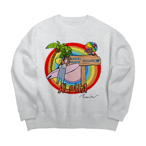 x waccha コラボデザイン2 Big Crew Neck Sweatshirt