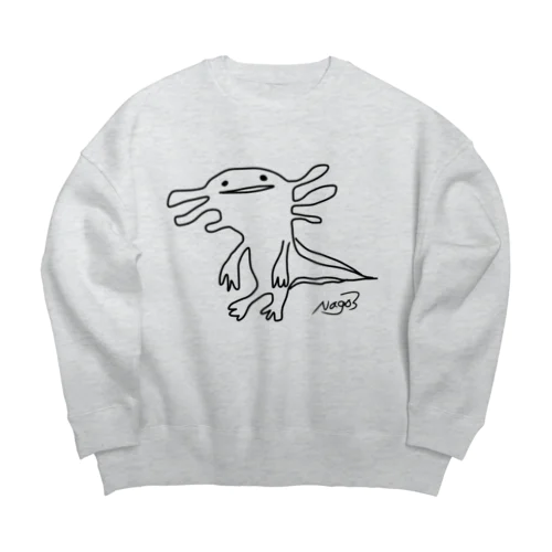 ウーパールーパーのうぱ Big Crew Neck Sweatshirt