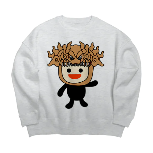 獅子噛っ子 Big Crew Neck Sweatshirt