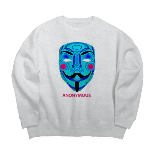 アノニマス（青） Big Crew Neck Sweatshirt