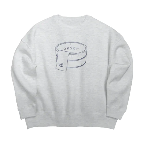 onsen（ブルー） Big Crew Neck Sweatshirt