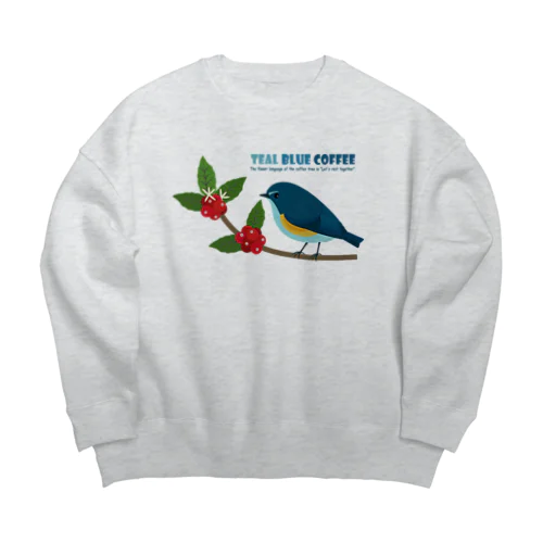 Teal Blue Bird ビッグシルエットスウェット