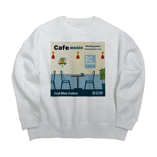Cafe music - Meeting place - Big Crew Neck Sweatshirt