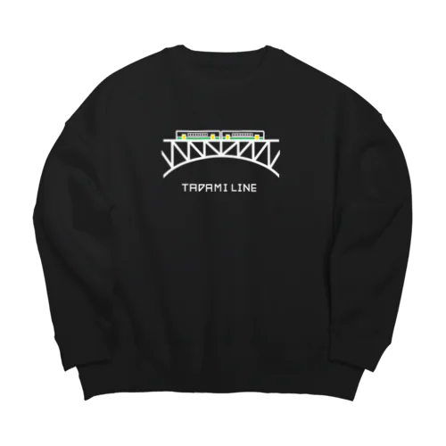 〖白〗【只見線】橋梁とキハE120形🚃🌉 Big Crew Neck Sweatshirt