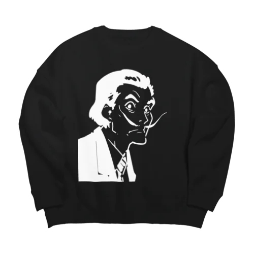 白版＿サルバドール・ダリ(Salvador Dalí)  Big Crew Neck Sweatshirt