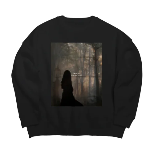 大きさリメイク＊影＊女の子＊森＊哀愁 Big Crew Neck Sweatshirt