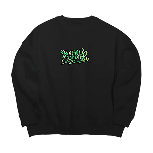 BUFFALO SOLDIER GREEN GRAFFITID Big Crew Neck Sweatshirt