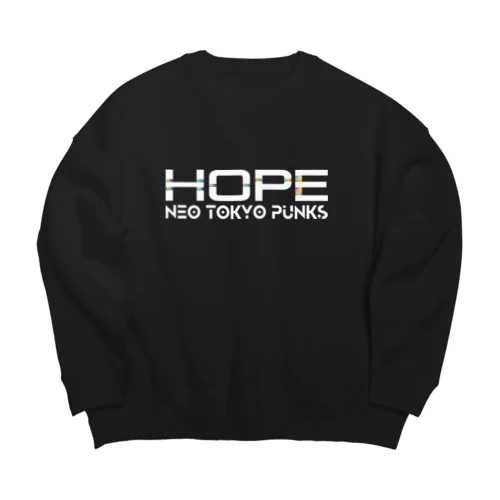 NTP Guild HOPE - Moji logo collection / White Big Crew Neck Sweatshirt