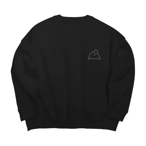 ゆるプー のおしり シロ線  Big Crew Neck Sweatshirt