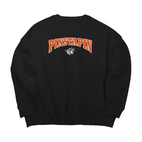 Pinstapin カレッジロゴ風 Big Crew Neck Sweatshirt