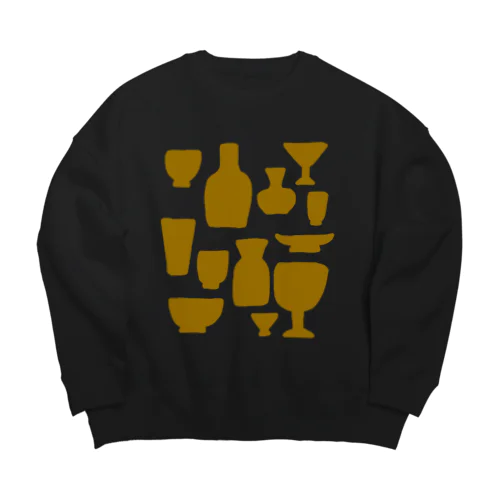 シンプルシルエット器グラス 和カラー Big Crew Neck Sweatshirt