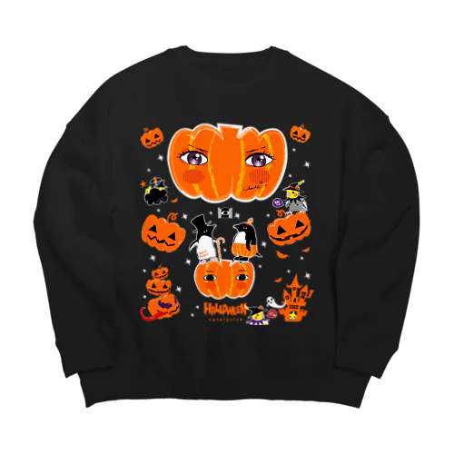 THE GREAT PUMPKIN カボチャ大王のお出まし アデリーペンギン オカメインコ Big Crew Neck Sweatshirt