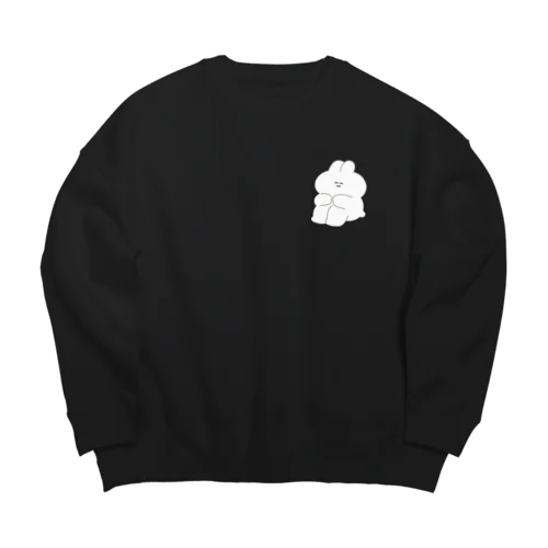 体育座りうさちゃん Big Crew Neck Sweatshirt