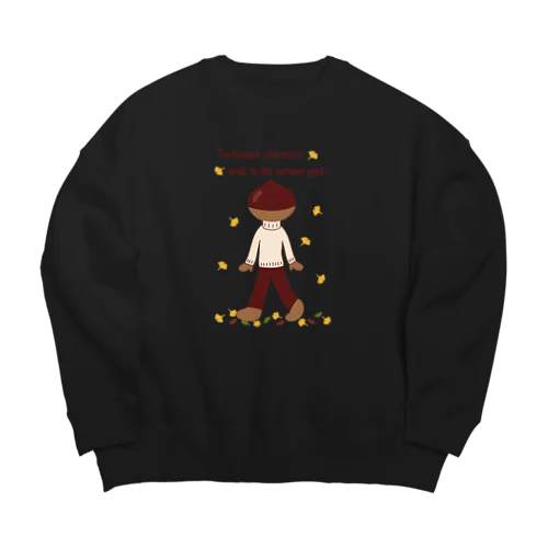 とっくりくんの秋散歩 Big Crew Neck Sweatshirt