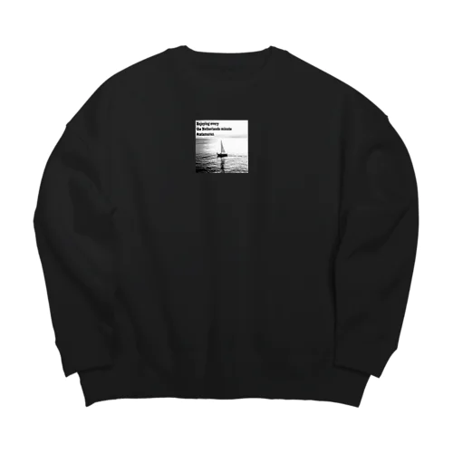 Message Photo Print  Big Crew Neck Sweatshirt