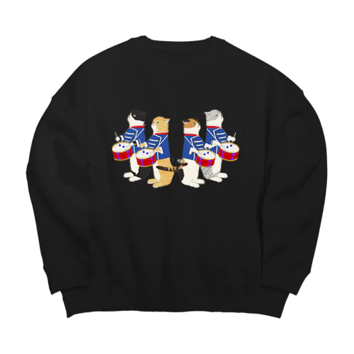 鼓笛隊　太鼓の猫達 Big Crew Neck Sweatshirt