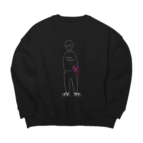 うぃるゆーまりーみー？？(whiteline) Big Crew Neck Sweatshirt