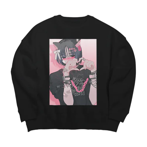 ねこの男の子（2023年美少年展×SUZURIコラボ） Big Crew Neck Sweatshirt