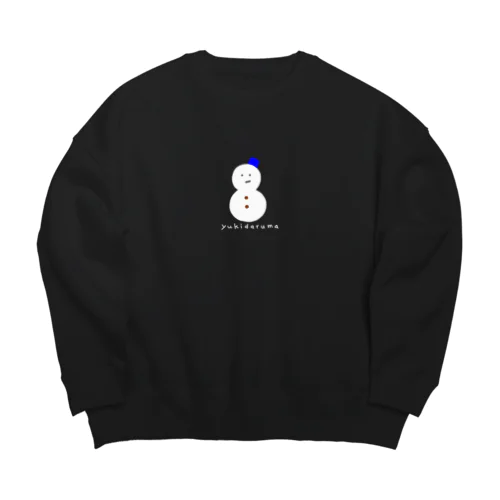 雪だるま（青帽子） Big Crew Neck Sweatshirt