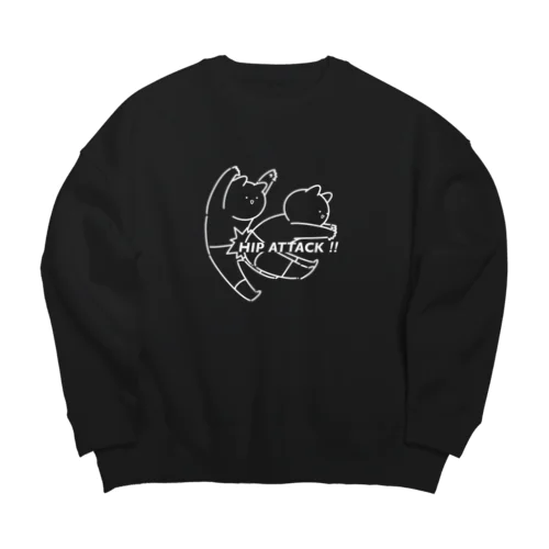 プロレスにゃんこ（ヒップアタックB） Big Crew Neck Sweatshirt