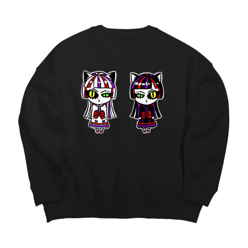 シロちゃんクロちゃん Big Crew Neck Sweatshirt