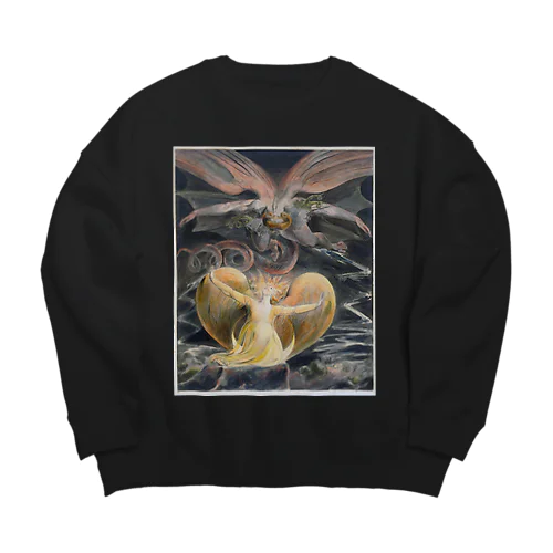 《グレート・レッド・ドラゴンと太陽の女》The great red dragon and the woman clothed with the sun William Blake c1805 Big Crew Neck Sweatshirt