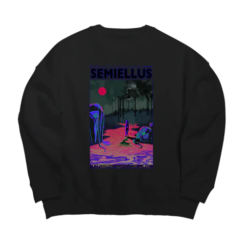 SEMIELLUS blue Big Crew Neck Sweatshirt