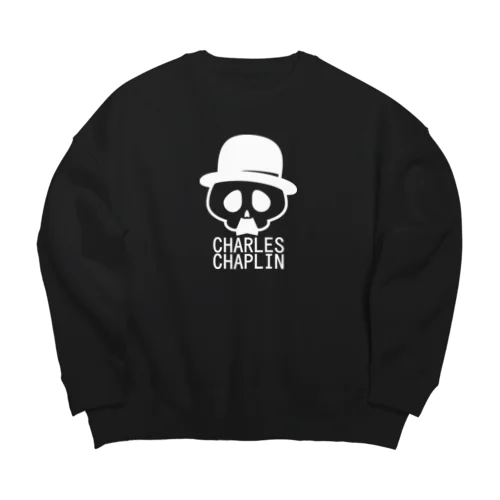 チャールズ・チャップリンスカル ホワイト Big Crew Neck Sweatshirt