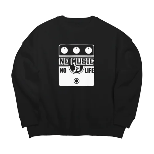 ノーミュージックノーライフ ビッグマフデザイン ホワイト Big Crew Neck Sweatshirt