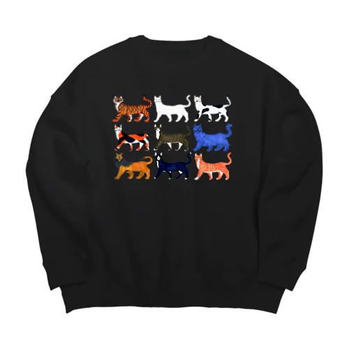 ネコたち Big Crew Neck Sweatshirt