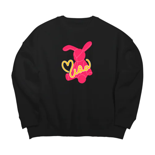 ネオンうさ（ピンク） Big Crew Neck Sweatshirt