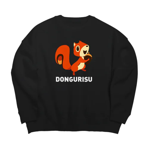 DONGURISU (どんぐリス) 白ロゴ  Big Crew Neck Sweatshirt