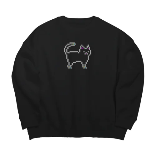 ピクセルねこ(白にも黒にもなるCMY) Big Crew Neck Sweatshirt