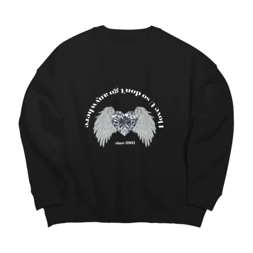 羽の生えたハート Big Crew Neck Sweatshirt