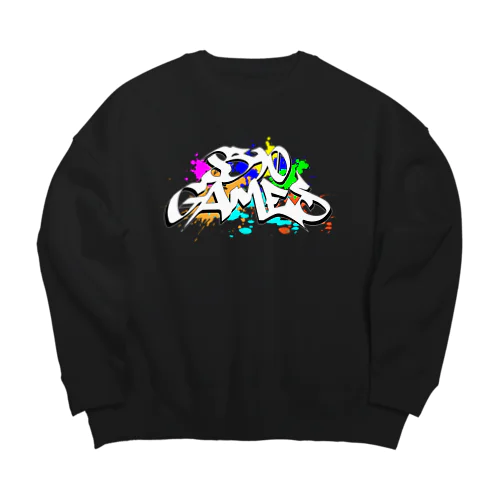 8390GAMES（黒） Big Crew Neck Sweatshirt